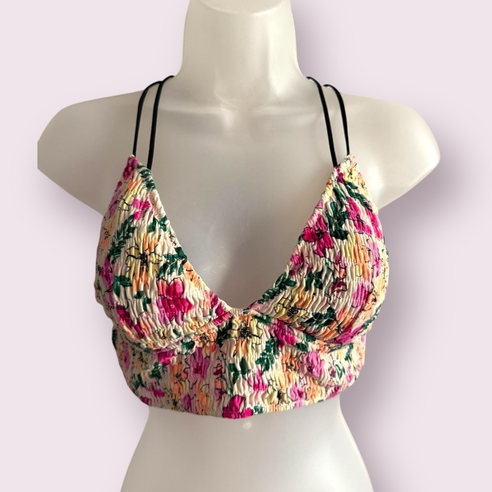 PINK Victoria’s Secret Floral Bralette Multicolor Wireless Size M - Picture 6 of 8